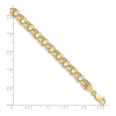 10K Yellow Gold Diamond-Cut Charm Bracelet – view 3