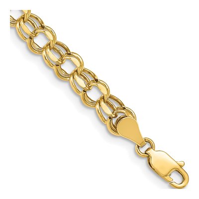 10K Yellow Gold Diamond-Cut Charm Bracelet