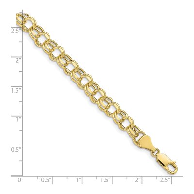 10K Yellow Gold Diamond-Cut Charm Bracelet – view 3
