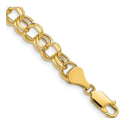10K Yellow Gold Diamond-Cut Charm Bracelet