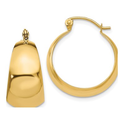 10K Yellow Gold 22mm Tapered Hoop Earrings