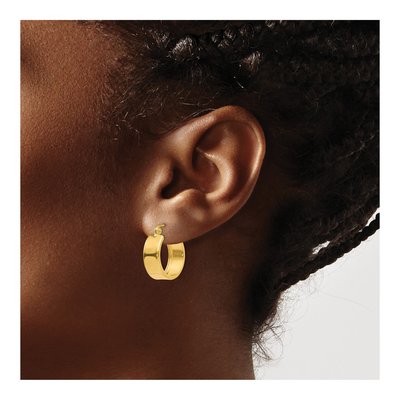 10K Yellow Gold 17mm Small Hoop Earrings – view 4