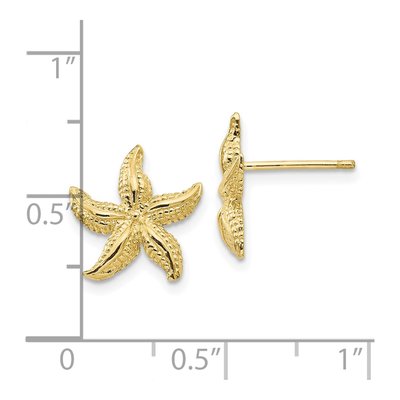 10K Yellow Gold Starfish Stud Earrings – view 4
