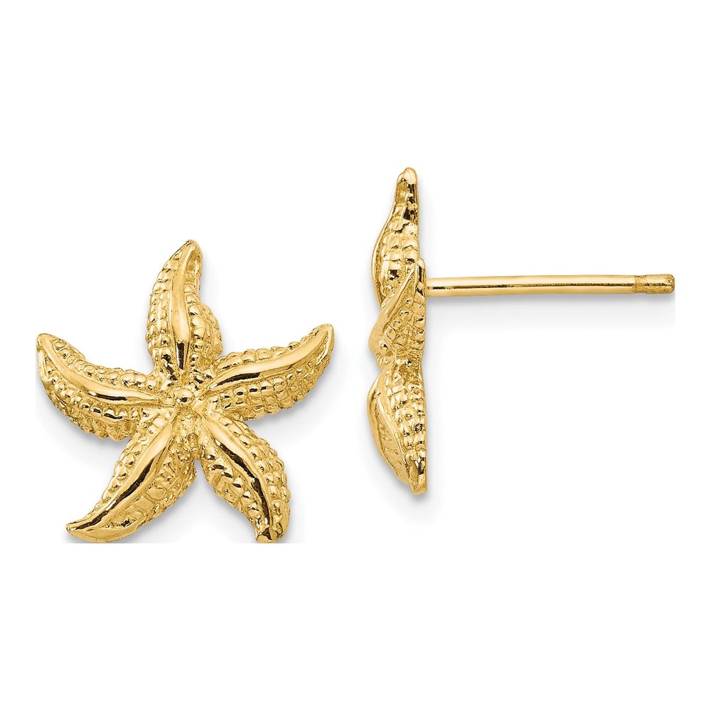 10K Yellow Gold Starfish Stud Earrings
