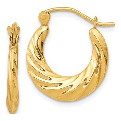10K Yellow Gold 10mm Small Hoop Earrings