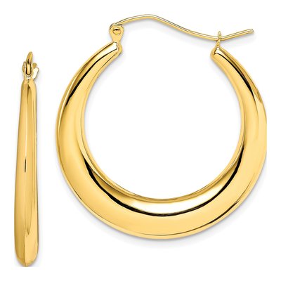 10K Yellow Gold 22mm Hollow Hoop Earrings