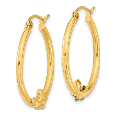 10K Yellow Gold 20mm Angel Hoop Earrings – view 3