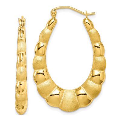 10K Yellow Gold 15mm Hoop Earrings