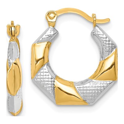 10K Yellow Gold Scalloped Hoop Earrings