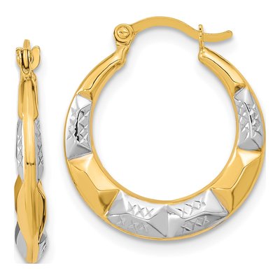 10K Yellow Gold 19mm Hollow Hoop Earrings