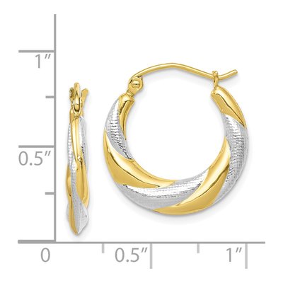 10K Yellow Gold 20mm Twist Hoop Earrings – view 3