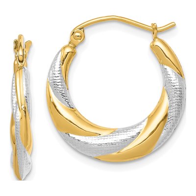 10K Yellow Gold 20mm Twist Hoop Earrings
