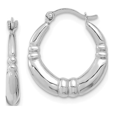 10K White Gold Hoop Earrings