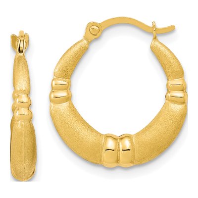 10K Yellow Gold 18mm Hoop Earrings