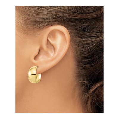 10K Yellow Gold 19mm Small Hoop Earrings – view 4