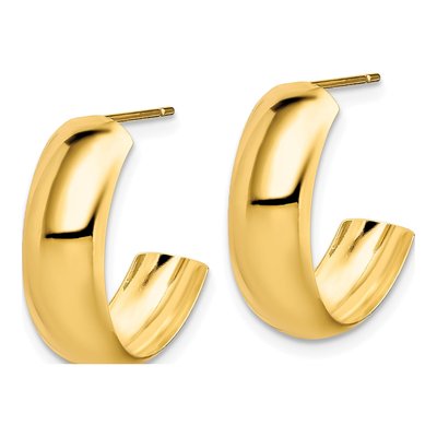 10K Yellow Gold 20mm J- Hoop Earrings – view 3