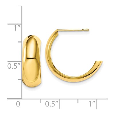 10K Yellow Gold 20mm J- Hoop Earrings – view 5