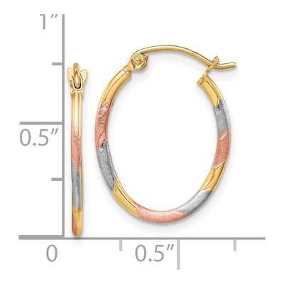 10K Yellow Gold 20mm Diamond-Cut Hoop Earrings – view 3
