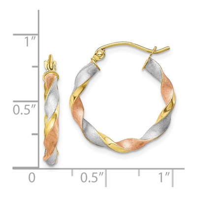 10K Yellow Gold 23mm Twisted Hoop Earrings – view 3