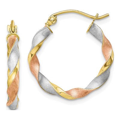 10K Yellow Gold 23mm Twisted Hoop Earrings