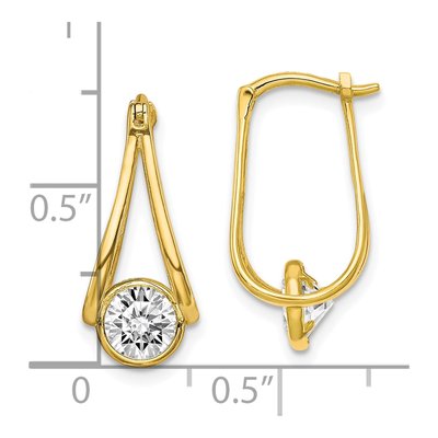 10K Yellow Gold CZ Dangle Earrings – view 5