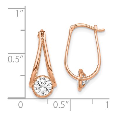 10K Rose Gold CZ Dangle Earrings – view 5