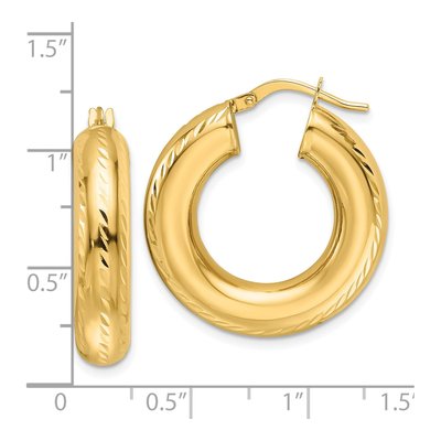 10K Yellow Gold Hollow Hoop Earrings – view 5