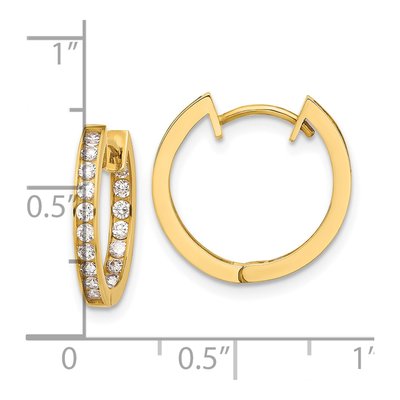 10K Yellow Gold CZ Hoop Earrings – view 5