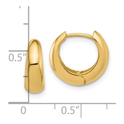 10K Yellow Gold Polished Huggie Hoop Earrings – view 5