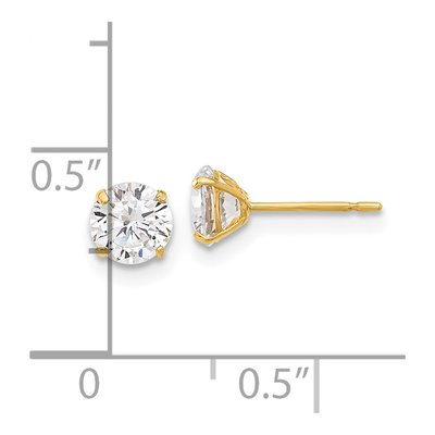 10K Yellow Gold 5mm CZ Round Stud Earrings – view 5