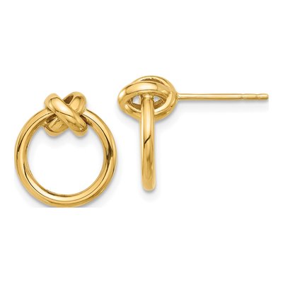 10K Yellow Gold Circle Stud Earrings