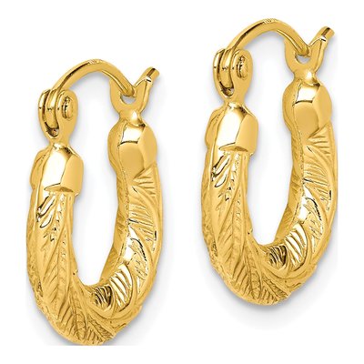 10K Yellow Gold 8mm Small Hoop Earrings – view 3