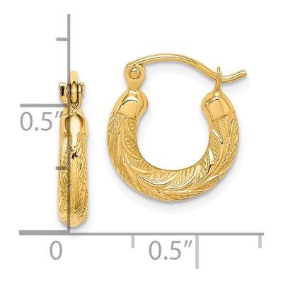 10K Yellow Gold 8mm Small Hoop Earrings – view 5
