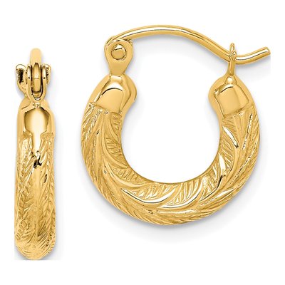 10K Yellow Gold 8mm Small Hoop Earrings