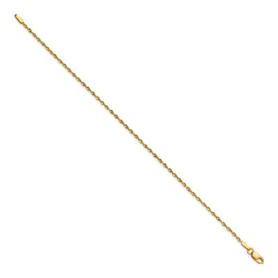 10K Yellow Gold 1.5mm Diamond-Cut Rope Chain Bracelet – view 2