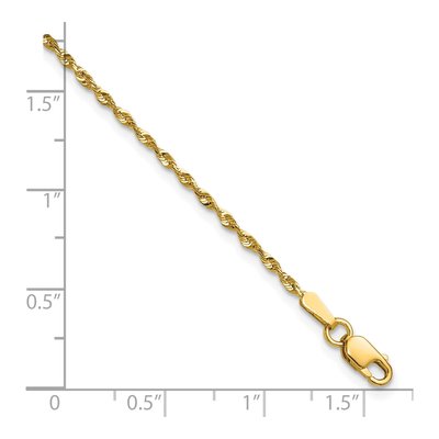 10K Yellow Gold 1.5mm Diamond-Cut Rope Chain Bracelet – view 3