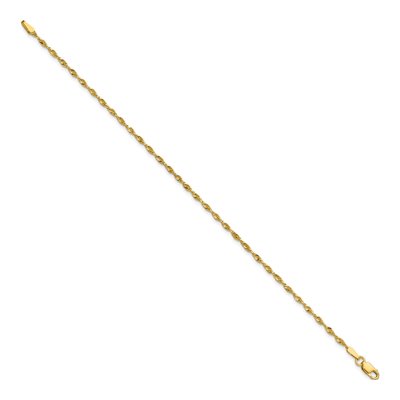 10K Yellow Gold 1.8mm Diamond-Cut Rope Chain Bracelet – view 2
