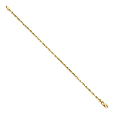 10K Yellow Gold 2mm Diamond-Cut Rope Chain Anklet – view 2