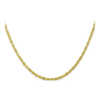 10K Yellow Gold 2.25mm Diamond-Cut 24-Inch Rope Chain – view 2