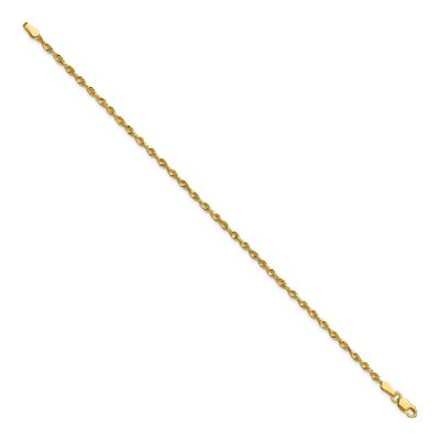 10K Yellow Gold 2.25mm Diamond-Cut Rope Chain Bracelet – view 2