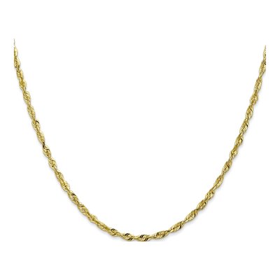 10K Yellow Gold 2.5mm Diamond-Cut Rope Chain – view 2