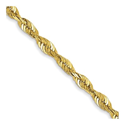 10K Yellow Gold 2.5mm Diamond-Cut Rope Chain