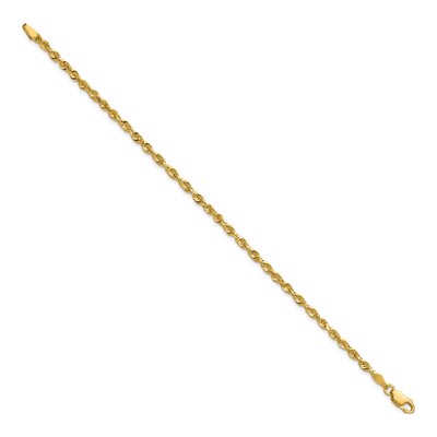 10K Yellow Gold 2.75mm Diamond-Cut Rope Chain Bracelet – view 2