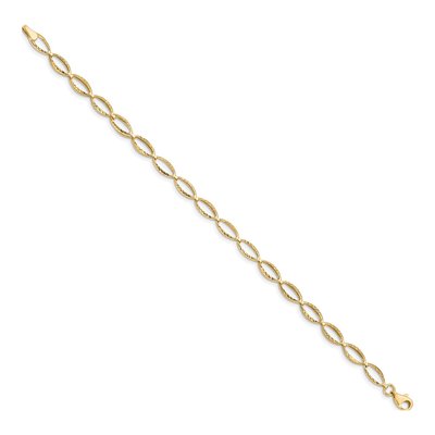 10K Yellow Gold 5mm Semi-Solid Oval Link Chain Bracelet – view 2