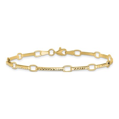 10k Yellow Gold Fancy Link Bracelet, 7.25 in – view 3