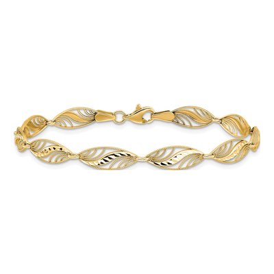 10K Yellow Gold Filigree Diamond-Cut Bracelet – view 3
