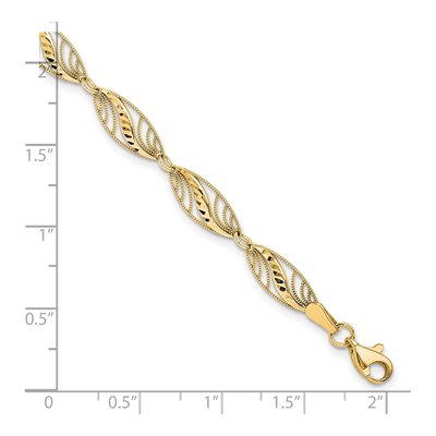 10K Yellow Gold Filigree Diamond-Cut Bracelet – view 4