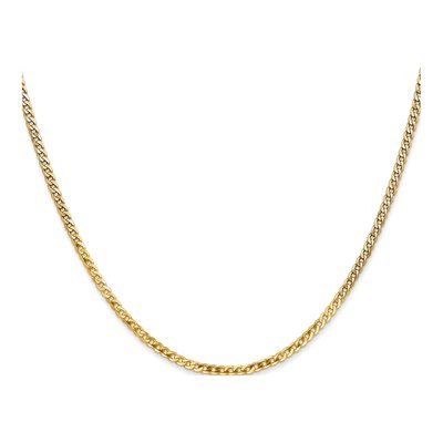 10K Yellow Gold 2.2mm Flat Beveled Curb Chain – view 2