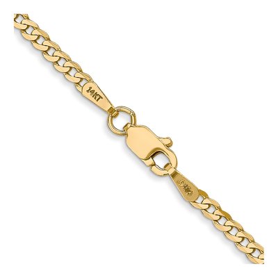 10K Yellow Gold 2.2mm Flat Beveled Curb Chain – view 3