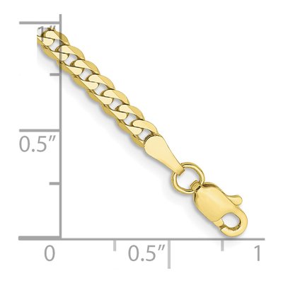 10K Yellow Gold 2.9mm Flat Beveled Curb Chain Bracelet – view 2